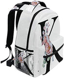 K Letter with Flower Backpacks Multifunctional Shoulder Backpack Travel Daypack Laptop Bag Casual Bags