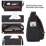S-Zone Vintage Canvas Messenger Bag School Shoulder Bag For 13.3-15Inch Laptop Business Briefcase