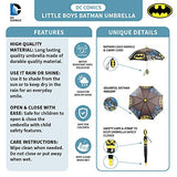 DC Comics Boys' Little Batman Character Slicker and Umbrella Rainwear Set, Gray, Age 4-5