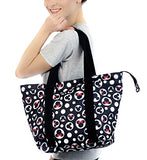 Disney Tote Mickey & Minnie Mouse Icon Polka Dot Print Travel Bag Black