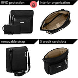Baggallini Pocket Lightweight Crossbody Bag–Spacious, Water-Resistant Travel Purse With Rfid