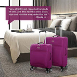 Regent Square Travel - Expandable Softside Luggage Set With Spinner Goodyear Wheels - Set of 2 Pieces - Soft Case - Fuchsia