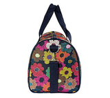 4Pc Duffel Travel Bag Clutch Toiletry Cosmetic Purse Tote Set Multi Color Flowers