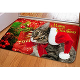 Merry Christmas Cats Doormat Indoor Kitchen Rugs Bathmat Anti-Slip Doginthehole