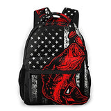 DAOPUDA Leisure Backpack For Women Men Kids Travel Backpack Purse,Fishing Lure Bass Fish And American Usa Flag Design
