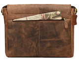 Dh Rohtaang Leather Messenger Bag For Men / Women Leather Laptop Messenger Briefcase Satchel Brown