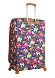Lily Bloom Luggage 3 Piece Softside Spinner Suitcase Set Collection (Elephant Rain)