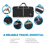 Wheeled Duffle Bag Luggage - 100L Large Rolling Duffel Bag 30 inch Folding Duffle Bag For Travel - Packable Duffle Bag With Rollers (Black)