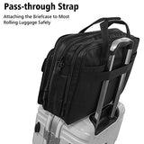 Large Briefcase for Men Women, 17 Inch Laptop Bag, Expandable Business Attache, Taygeer Water