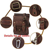 Augur Vintage Shoulder Bag Multi-Pockets Crossbody Messenger Bags Sling Shoulder Bag (Coffee)