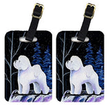 Caroline's Treasures SS8397BT Starry Night Bichon Frise Luggage Tags Pair of 2, Large, multicolor