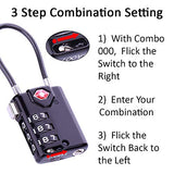 TSA Approved Luggage Locks, Travel Locks Which Also Work Great as Gym Locks, Toolbox Lock, Backpack and more,Black 2 Pack