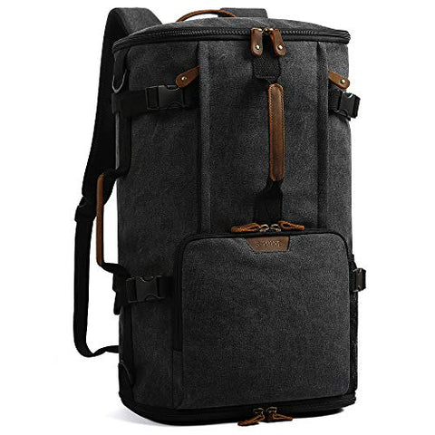 G-FAVOR 40L Travel Backpack,Vintage Canvas Rucksack Convertible Duffel Bag Flight Approved Luggage Carry Fit for 17 Inch Laptop