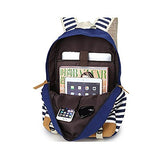 S Kaiko Stripe Canvas Backpack School Bakcpack For Women And Men School Bag Daypack Rucksack