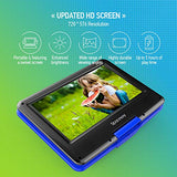 Portable DVD Player 11.5" with 5 Hours Rechargeable Battery by SPACEKEY, 9" Swivel Screen, Support USB/SD Slot and 1.8M Car Charger, Support Memory and Region Free (Blue)