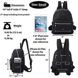 Lily & Drew Nylon Mini Casual Travel Daypack Backpack Purse (Small Black)