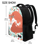 My Daily Lovely Mother Fox Baby Cartoon Backpack 14 Inch Laptop Daypack Bookbag for Travel