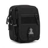 Military Tactical MOLLE Phone Pouch Waist Belt Bag Pack Gear Messenger Shoulder Saddlebag (Black)