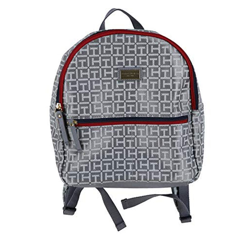 Tommy Hilfiger Women's Small Backpack Monogram Logo TH (Grey)