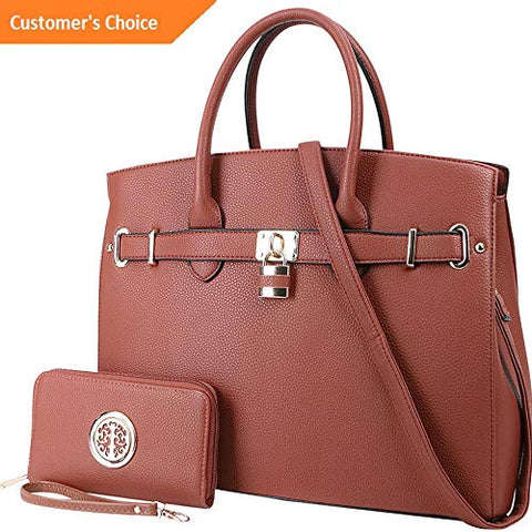 Sandover Dasein Faux Leather Satchel with Matching Wallet 5 Colors | Model LGGG - 4155 |