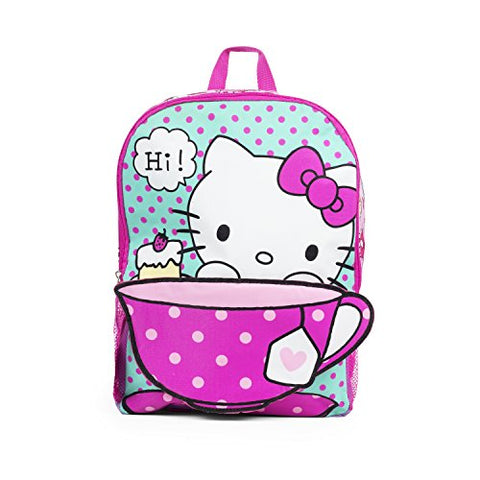 Hello Kitty Pinks Dots Tea Cup Backpack School Bag