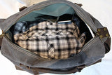Weekender Duffel Bag Travel Tote - Canvas Genuine Leather Overnight Bag