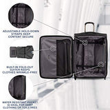 Travelpro Crew Versapack-Softside Expandable Upright Luggage, Jet Black, Checked-Medium 26-Inch