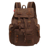 Canvas Backpack, YinWang AUGUR Vintage Canvas Leather Backpack Hiking Backpack Computer Laptop