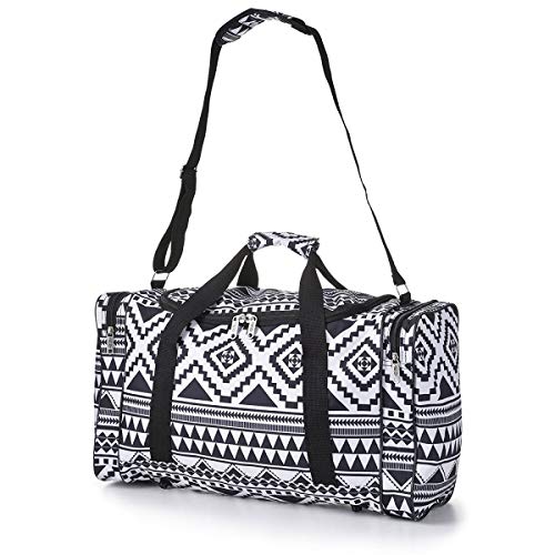 5 Cities Carry On Lightweight Small Hand Luggage Cabin on Flight & Holdalls (Aztec Black/White)