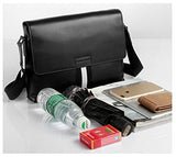 Saierlong New Mens Black Genuine Leather Briefcase Messenger Bags Business Handbags