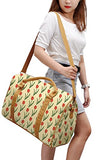 Tulip Pattern Printed Canvas Duffle Luggage Travel Bag Was_42