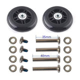 F-ber Luggage Suitcase Wheels Replacement Kit 75x24mm/2.95"x0.94" w/ABEC 608zz Inline Outdoor Skate Replacement Wheels, One Set of (2) Wheels (OD:75 W:24 ID:6 Axles:35&40mm)