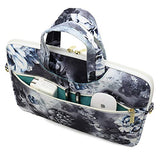 Canvaslove Grey Flower Water Resistant Laptop Shoulder Messenger Bag Case for MacBook Pro 16 inch,15 inch Surface Laptop 3,Surface Book 2 and 14 inch,15 Inch,15.6 Inch Laptop