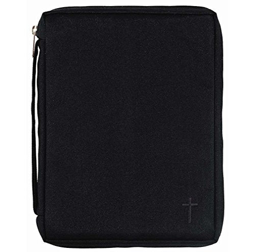 Black Cross 8 x 10.5 inch Reinforced Polyester Bible Cover Case with Handle