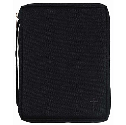 Black Cross 8 x 10.5 inch Reinforced Polyester Bible Cover Case with Handle