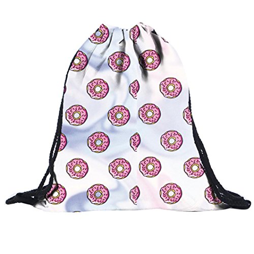 AutumnFall Unisex Funny Print Drawstring Bags School Backpack Gym Sackpack (# 8)
