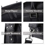 Banuce Men Black Genuine Leather Briefcase Business Travel Tote Shoulder Messenger Bag
