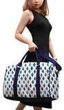 Watercolor Blue Rhombus-2 Printed Canvas Duffle Luggage Travel Bag Was_42