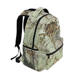 Backpack Travel Vintage World Map School Bookbags Shoulder Laptop Daypack College Bag for Womens