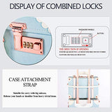 COTRUNKAGE 24 Inch Large Vintage Luggage Set 2 Pieces Rolling Suitcases for Women (13" & 24", Sky Blue)