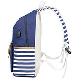 School Backpack for Girls,Hey Yoo 2019 Large Capacity Printing Canvas Backpack Bookbag School Bag for Girls School (water blue)