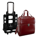 Siamod Novembre 35326 Red Leather Ladies’ Detachable-Wheeled Laptop Case