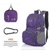 Outlander Packable Lightweight Travel Hiking Backpack Daypack (New Purple)