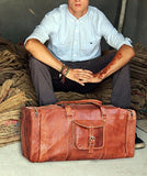 21 Inch Vintage Leather Duffel Travel Gym Sports Overnight Weekend Sale