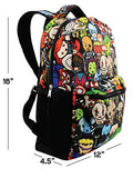 Marvel Kawaii Avengers Boys Girls 16" School Backpack (One Size, Black/Multi)