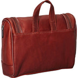 Mancini Leather Goods Colombian Leather Deluxe Toiletry Kit (Black)