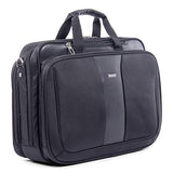 Bugatti Gregory Executive Briefcase, 600D Nylon with Synthetic Leather, Black