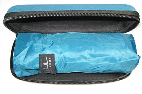 Nicole Miller 42 Inch Micro Mini Umbrella with Hard Eyeglass Carrying Case Teal