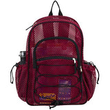 Eastsport XL Semi-Transparent Mesh Backpack with Comfort Padded Straps and Bungee, Sport Red