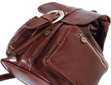 Floto Positano Backpack in Blue and Brown Full Grain Calfskin Leather